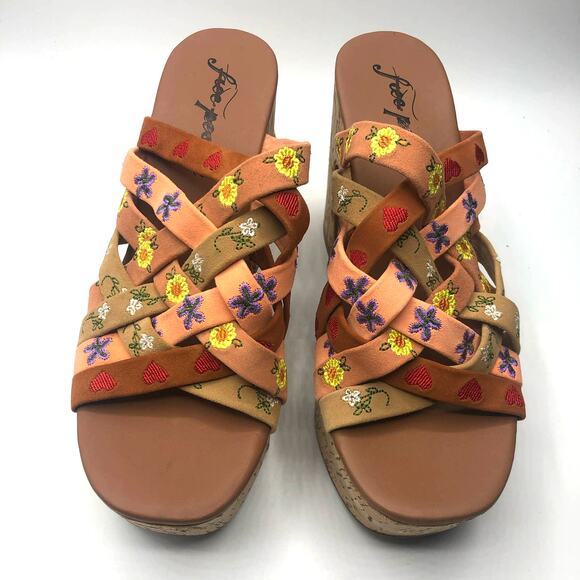 Free People Lisbon Platform Cork Chunky Mule Sandal Size EU 38.5 / US 8.5 - Picture 2 of 7